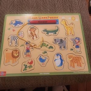 T.S. Shure - Farm Fun Wooden Magnetic Magic Wand Puzzle